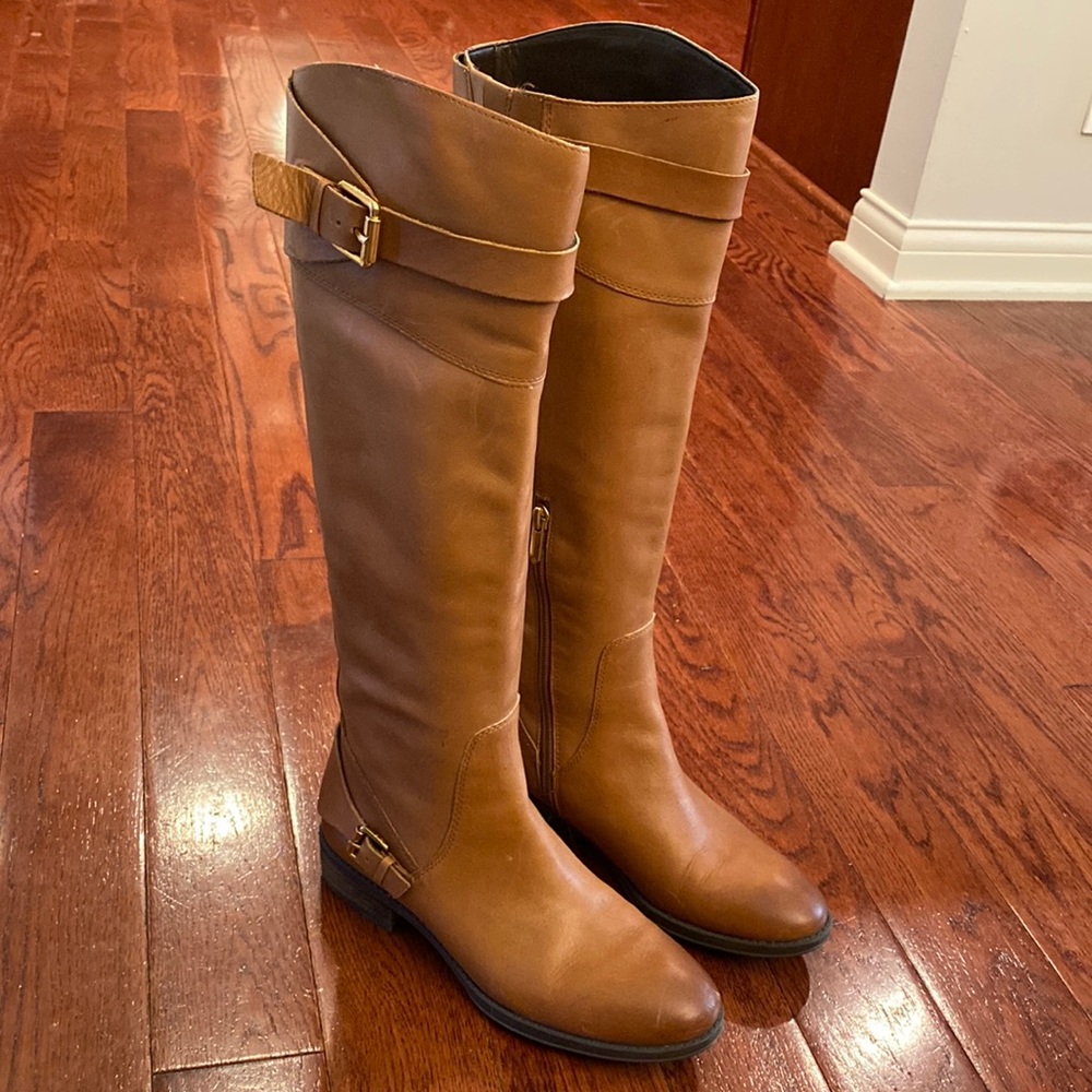 Sam Edelman | Brown Tan Leather Riding Tall Fall Heel  Boots 6.5